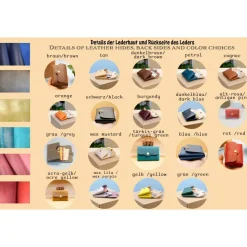 Handgefertigtes Leder Portemonnaie für Frauen und Männer cir. 11x7x1,5cm - Kleiner Kartenhalter