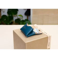 Handgefertigtes Leder Portemonnaie für Frauen und Männer cir. 11x7x1,5cm - Kleiner Kartenhalter