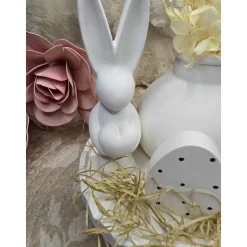 Handgefertigtes Raysin Oster-Set mit Hase, Ei & Vase auf Dekoteller