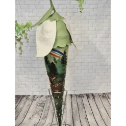 Handgefilzte Schultüte „Waldzauber“ mit Reh & Regenbogen – Inkl. passendem Blumenhut