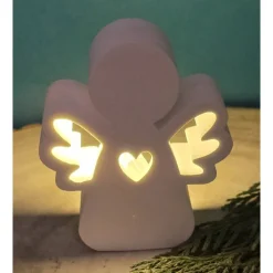 Handgegossener Schutzengel aus Raysin in Pastell – Einzigartige Deko & sanftes Licht