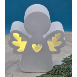 Handgegossener Schutzengel aus Raysin in Pastell – Einzigartige Deko & sanftes Licht