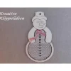 Handgeklöppelter Schneemann im Holzrahmen Klöppelspitze Handarbeit
