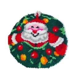 Handgeknüpfter Teppich mit Weihnachtsmann – Unikat, ca. 48cm x 37cm, liebevolle Handarbeit