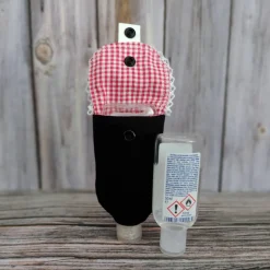 Handgel- / Desinfektionsmittel-Tasche | SUSI – Handmade Karo-Look mit Spitze | Accessoire für Oktoberfest
