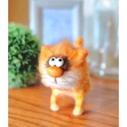 Handgemachte Dekofigur Katze/ Katze Statue Stoff gehäkelt als Geschenk zum Geburtstag, Hochzeit/Dekorfigur katze rot