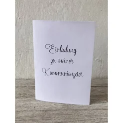 Handgemachte Einladung- oder Glückwunschkarte für Taufe, Erstkommunion, Firmung oder Konfirmation