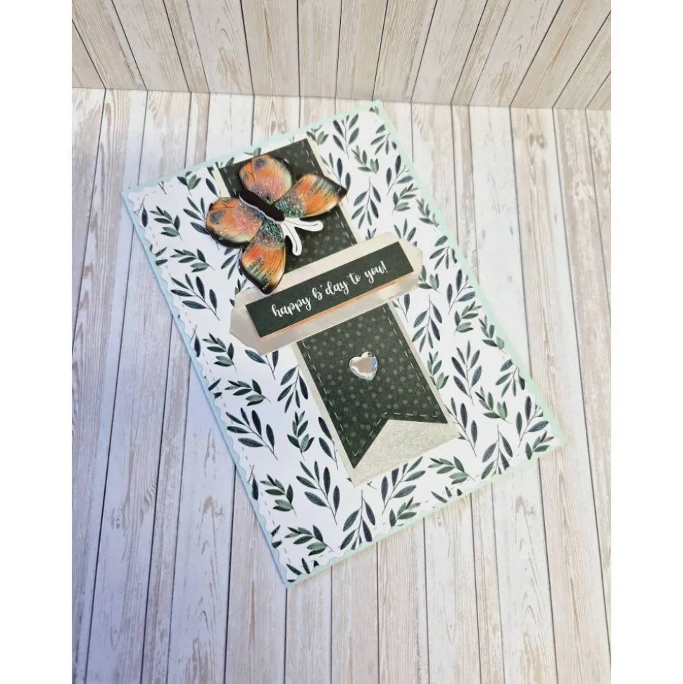 Handgemachte Geburtstagskarte Schmetterling – Türkis, 14,7 x 10,5 cm, mit Umschlag & Einlegeblatt