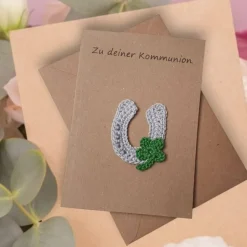 Handgemachte Hufeisen Glückwunschkarte – Einzigartiger Glücksbringer für jeden Anlass