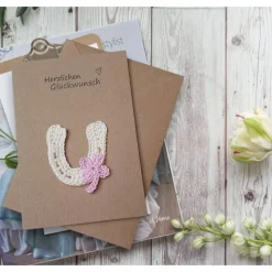 Handgemachte Hufeisen Glückwunschkarte – Einzigartiger Glücksbringer für jeden Anlass