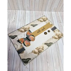 Handgemachte Karte Alles Liebe Schmetterling – Geburtstagskarte mit Umschlag