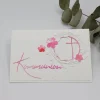 Handgemachte Kommunionskarte Mädchen – Kreuz im Kreis, rosa-pink, Aquarell, Unikat