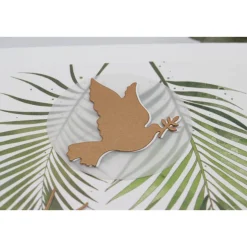 Handgemachte Kommunionskarte mit Tauben-Motiv – Geldgeschenkverpackung grün-weiß