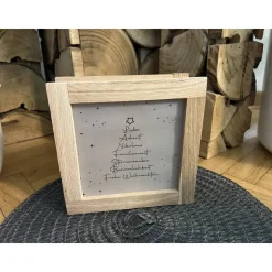 Handgemachte Lichtbox aus Eichenholz / Klötzchen Leuchtrahmen Weihnachtsdeko & Geschenkidee Advent Christmas