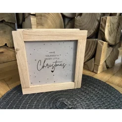 Handgemachte Lichtbox aus Eichenholz / Klötzchen Leuchtrahmen Weihnachtsdeko & Geschenkidee Advent Christmas