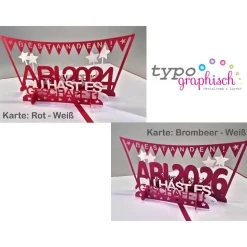 Handgemachte Pop-up Karte zum Abitur 2026 – mit individuellem 3D-Effekt