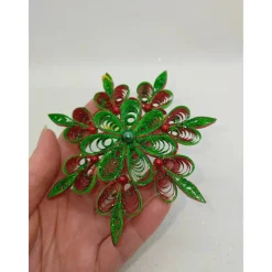 Handgemachte Quilling-Schneeflocke aus Papier – filigraner Weihnachtsschmuck, Weihnachtsstern