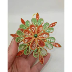 Handgemachte Quilling-Schneeflocke aus Papier – filigraner Weihnachtsschmuck, Weihnachtsstern