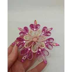 Handgemachte Quilling-Schneeflocke aus Papier – filigraner Weihnachtsschmuck, Weihnachtsstern