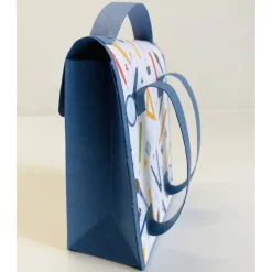 Handgemachte Schultasche aus Karton – Geschenkverpackung zur Einschulung (9 x 12 x 5 cm)