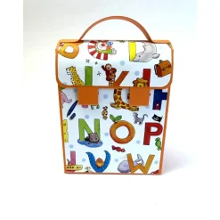 Handgemachte Schultasche aus Karton – Geschenkverpackung zur Einschulung (9 x 12 x 5 cm)