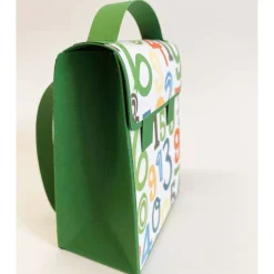 Handgemachte Schultasche aus Karton – Geschenkverpackung zur Einschulung (9 x 12 x 5 cm)