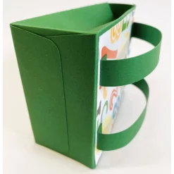 Handgemachte Schultasche aus Karton – Geschenkverpackung zur Einschulung (9 x 12 x 5 cm)