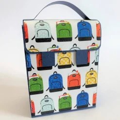 Handgemachte Schultasche aus Karton – Geschenkverpackung zur Einschulung (9 x 12 x 5 cm)