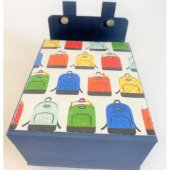 Handgemachte Schultasche aus Karton – Geschenkverpackung zur Einschulung (9 x 12 x 5 cm)