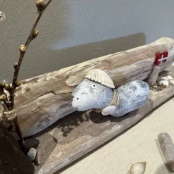 Handgemachte Treibholz Tischdeko 40x8x6 cm – Maritime Unikat Deko für Fensterbank, Regal & Tisch