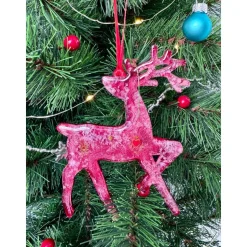 Handgemachte Weihnachtsbaumdeko Resin – Rentier – Epoxidharz Anhänger Weihnachten Geschenk