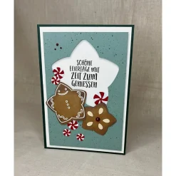 Handgemachte Weihnachtskarte ''Lebkuchen''  | B6 Karte