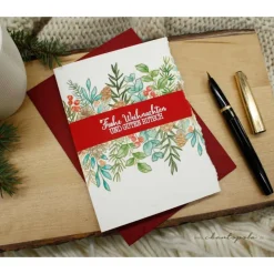 Handgemachte Weihnachtskarte „Tannenzweige“