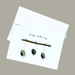 Handgemachte Weihnachtskarte „Jingle all the way“ mit Mini-Steinmotiv & Umschlag – Stilvolle Grußkarte