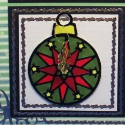 Handgemachte Weihnachtskarte mit Mandala-Kugeln & Sticker Charms – Einzigartig & personalisierbar