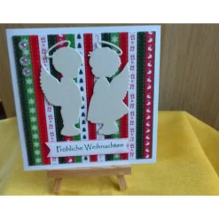 Handgemachte Weihnachtskarte ,Engeln,