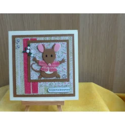 Handgemachte Weihnachtskarte mit Maus,Weihnachtspost