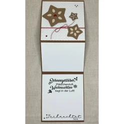Handgemachte Weihnachtskarte ''Lebkuchen Sterne'' | Fun-Fold Karte | B6