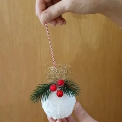 Handgemachte Weihnachtskugeln 2er Set, Schnee Weihnachtskugeln, Schnee Weihnachtsschmuck, Winter Weihnachtsdeko