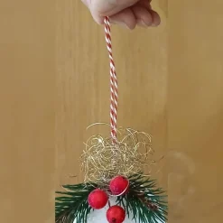 Handgemachte Weihnachtskugeln 2er Set, Schnee Weihnachtskugeln, Schnee Weihnachtsschmuck, Winter Weihnachtsdeko