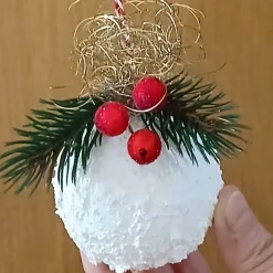 Handgemachte Weihnachtskugeln 2er Set, Schnee Weihnachtskugeln, Schnee Weihnachtsschmuck, Winter Weihnachtsdeko