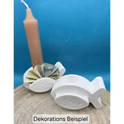 Handgemachter Kerzenhalter Fischform aus Raysin – Deko für Taufe, Kommunion & Konfirmation