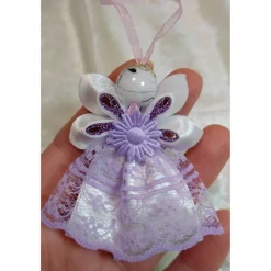 Handgemachter Lavendelfarbener Weihnachtsengel – festlich und elegant