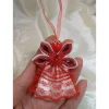 Handgemachter Weihnachtsengel – Rot/Weiß – zarte Spitzen und Satinband