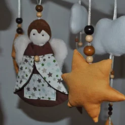 Handgemachtes Schutzengel-Mobile – Geschenk zur Taufe & Geburt für Babys