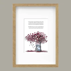 Handgemachtes Steinbild Erinnerung – Trauergeschenk mit Naturstein & Spruch, Unikat, personalisierbar