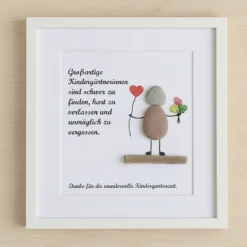 Handgemachtes Steinbild Erzieherin – Personalisiertes Abschiedsgeschenk Kindergarten, STB-226