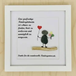 Handgemachtes Steinbild Erzieherin – Personalisiertes Abschiedsgeschenk Kindergarten, STB-226