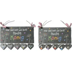 Handgemachtes Türschild aus Schiefer – Personalisiertes Haustürschild Familie mit Name, exklusives Geschenk