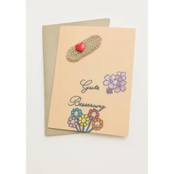 Handgemalte Klappkarte DIN A6 mit Häkelelementen – Einzigartige Unikatkarte mit Umschlag